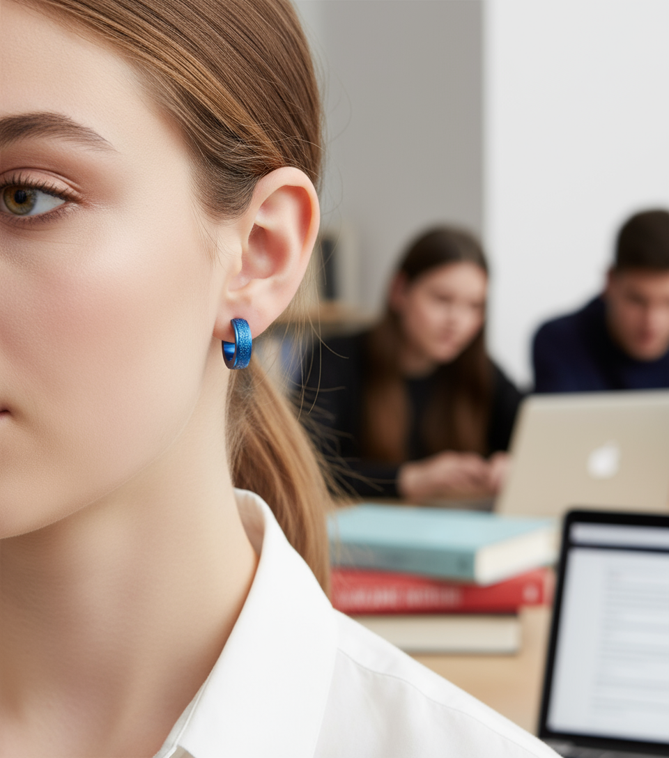 Aretes acero Inoxidable azul eléctrico 💎