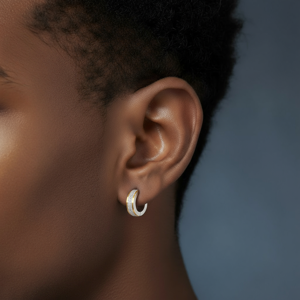 Aretes bicolor de Lujo - arenado con dorado ✨