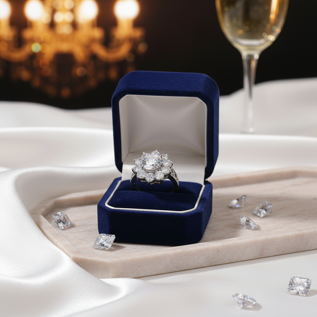 Anillo de circonia en flor✨