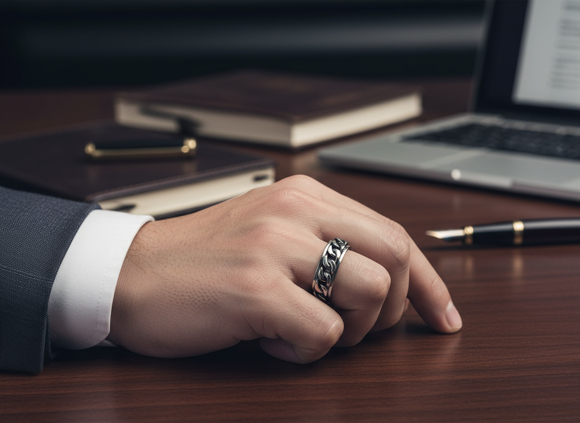 Anillo giratorio cadena Cubana ⛓️🔄