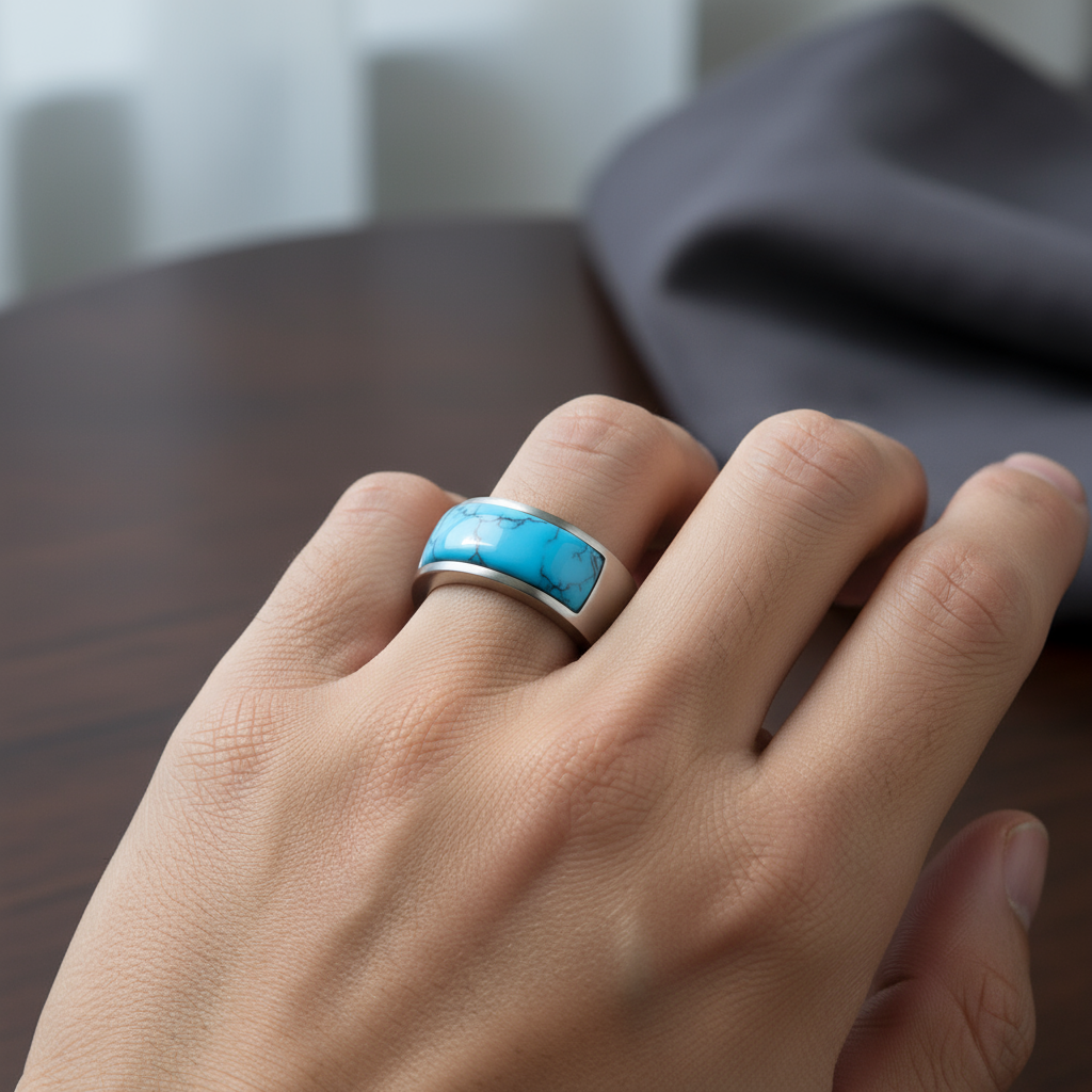 Anillo de howlita turquesa 💍💙