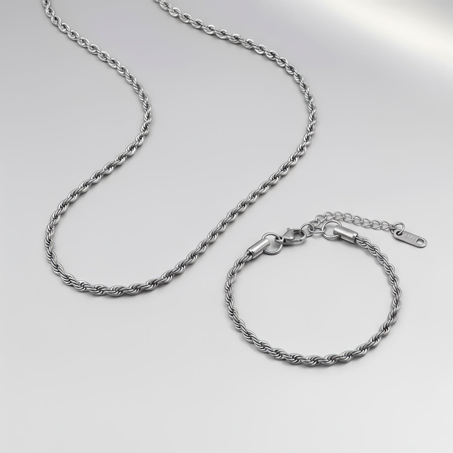 Set cadena y brazalete Cuerda Trenzada 3mm✨