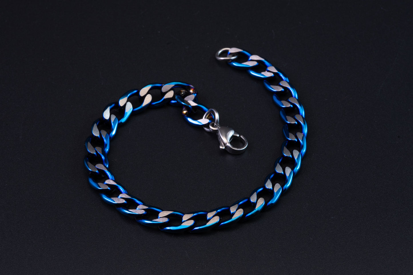 Set acero azul bicolor