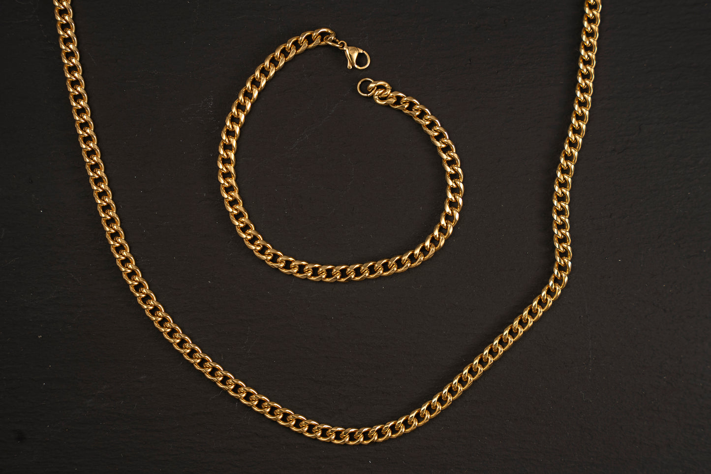 Set de acero Cubano dorado 5mm