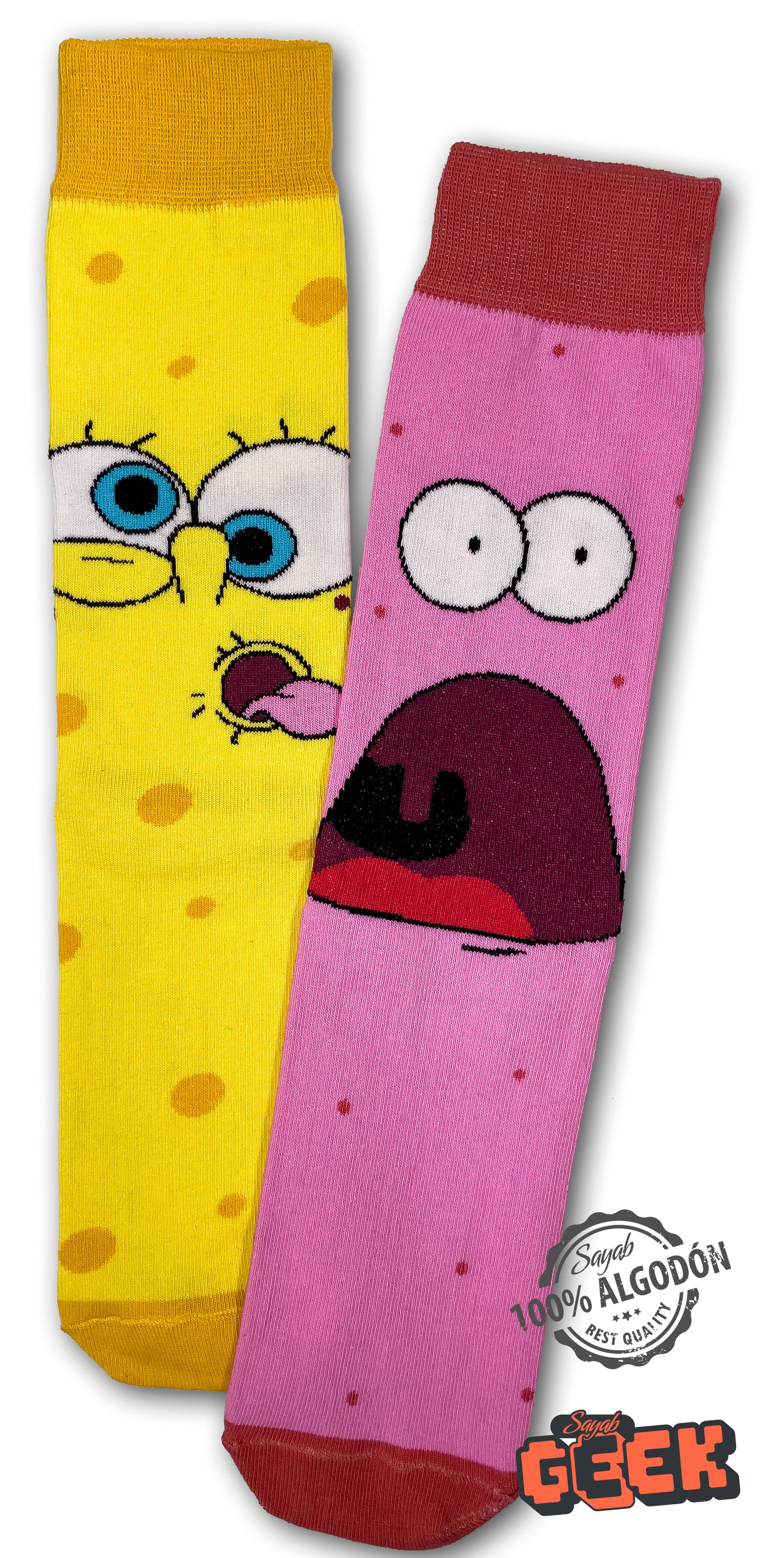 Calcetín 100% algodón Bob Esponja y Patricio
