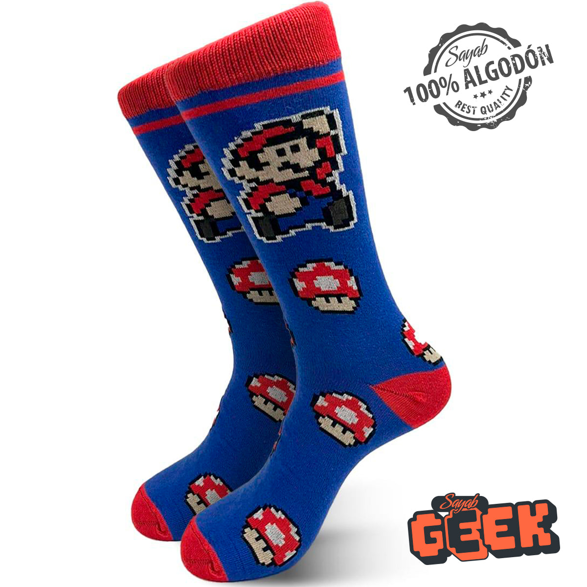 Calcetín 100% algodón Mario bros
