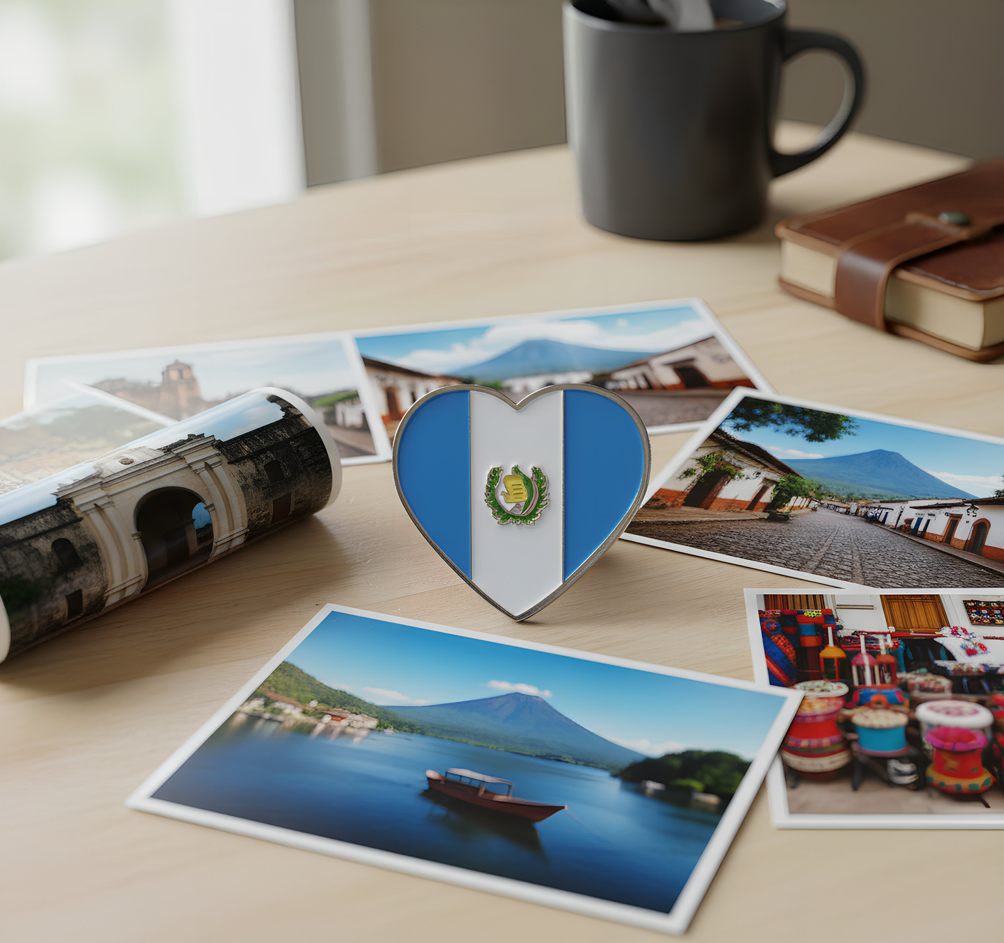 Pin bandera corazón - Guatemala