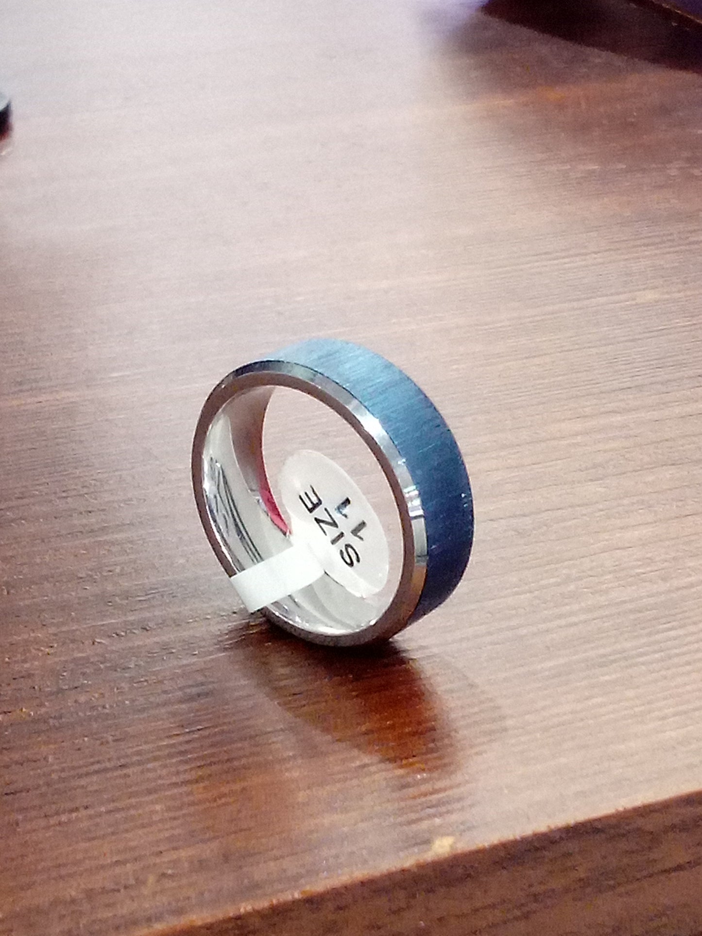 Anillo Azul Texturizado