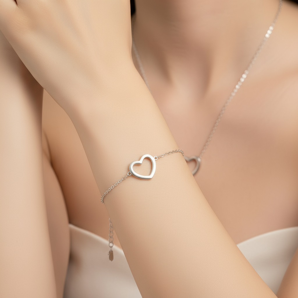 Set de Joyas de Corazón de Acero Inoxidable 💖