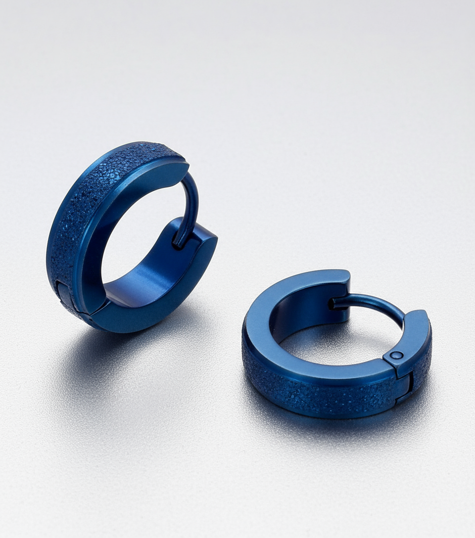 Aretes acero Inoxidable azul eléctrico 💎