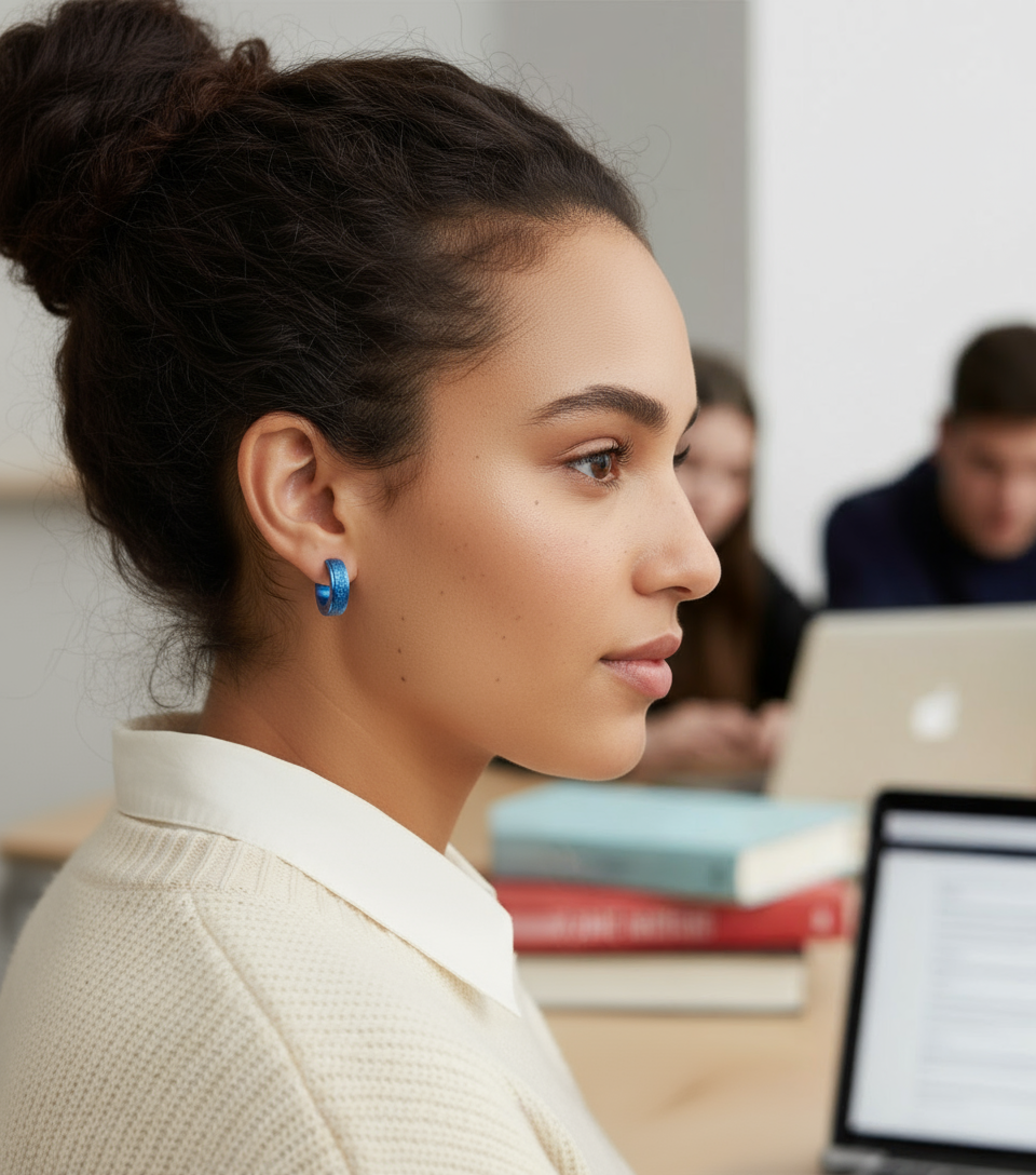 Aretes acero Inoxidable azul eléctrico 💎