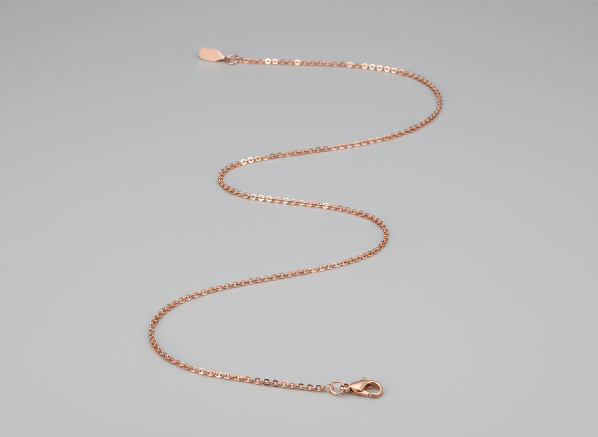 Cadena de eslabones "Ancla" tono oro rosa 45 cms de largo