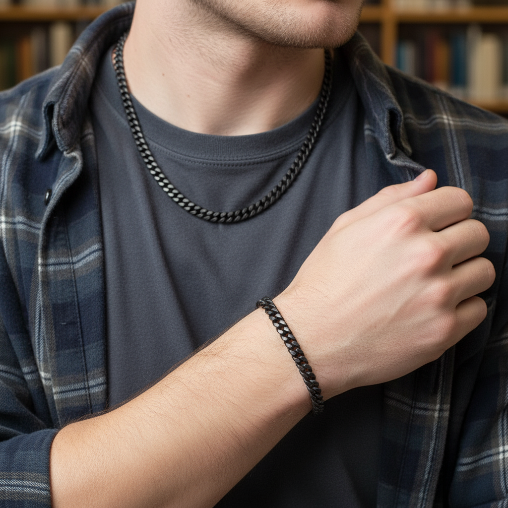 Set cadena y brazalete Punk Rock Vintage ⛓️🔥