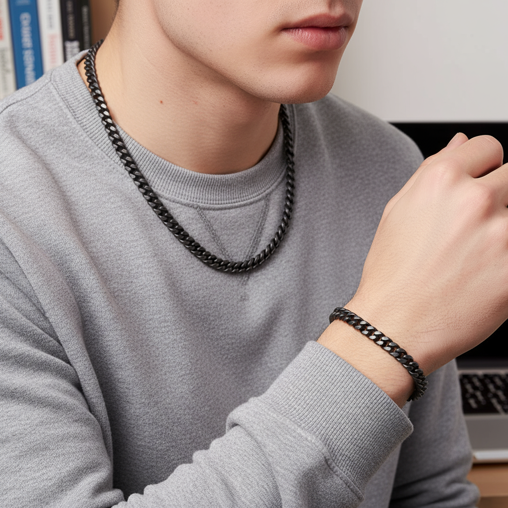 Set cadena y brazalete Punk Rock Vintage ⛓️🔥