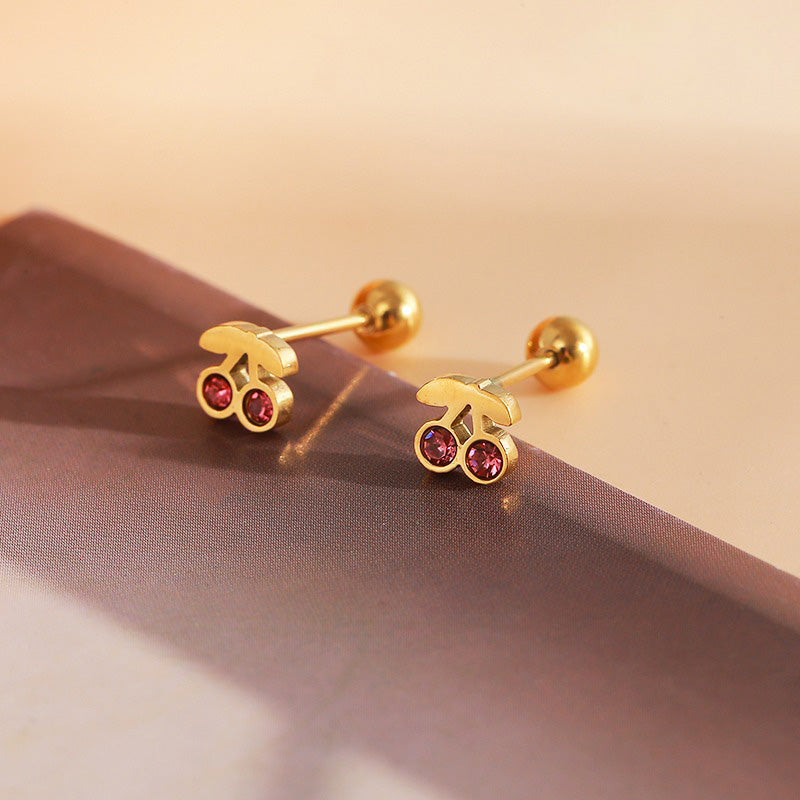 Aretes Cereza de Acero 🍒✨