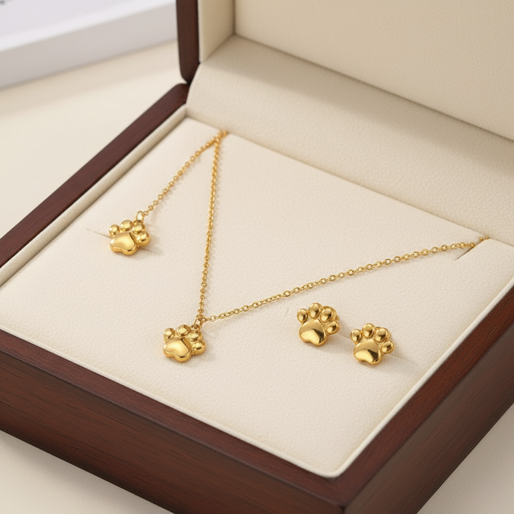 Set de Joyas de Huella de Pata de Perro ✨🐾