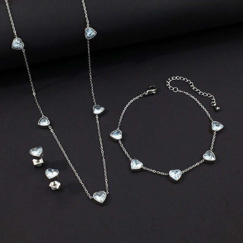 Set de Joyas con Corazones de circonia 💙✨