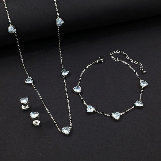 Set de Joyas con Corazones de circonia 💙✨
