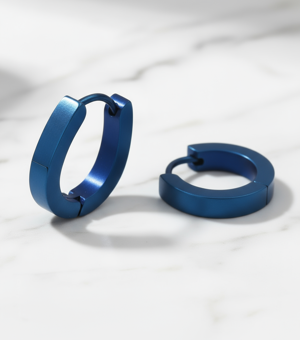 Aretes de aro en Azul Eléctrico 💙✨