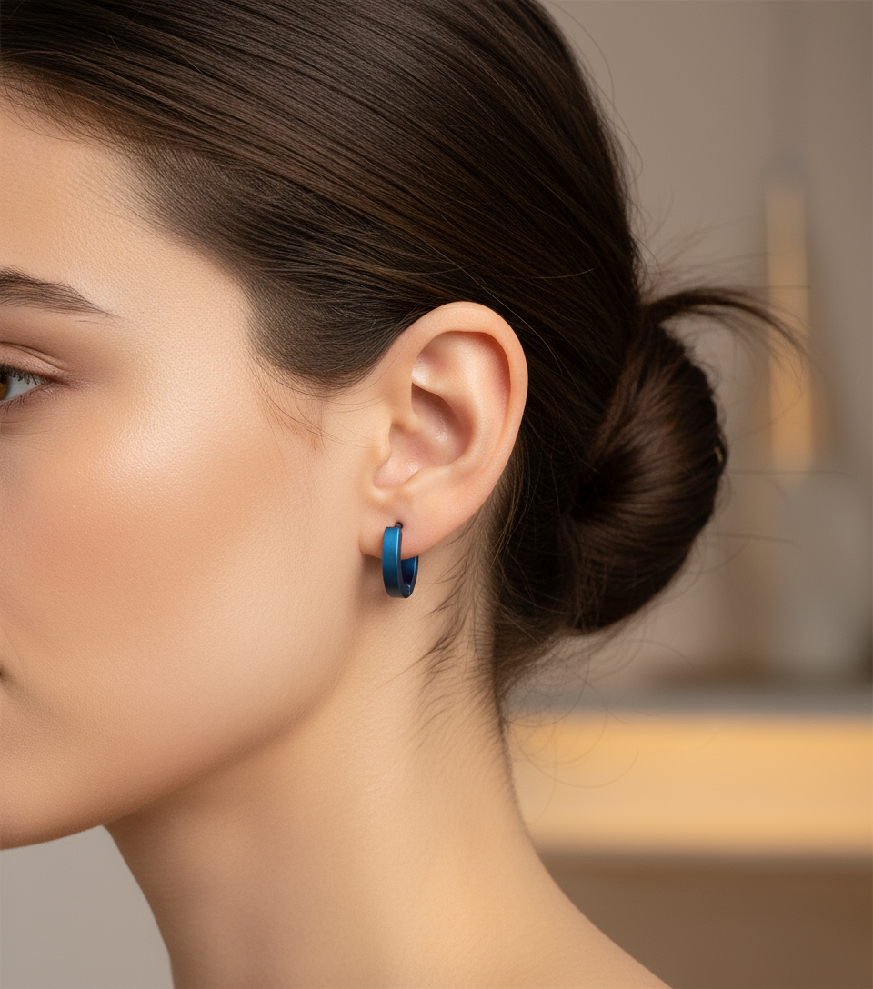 Aretes de aro en Azul Eléctrico 💙✨