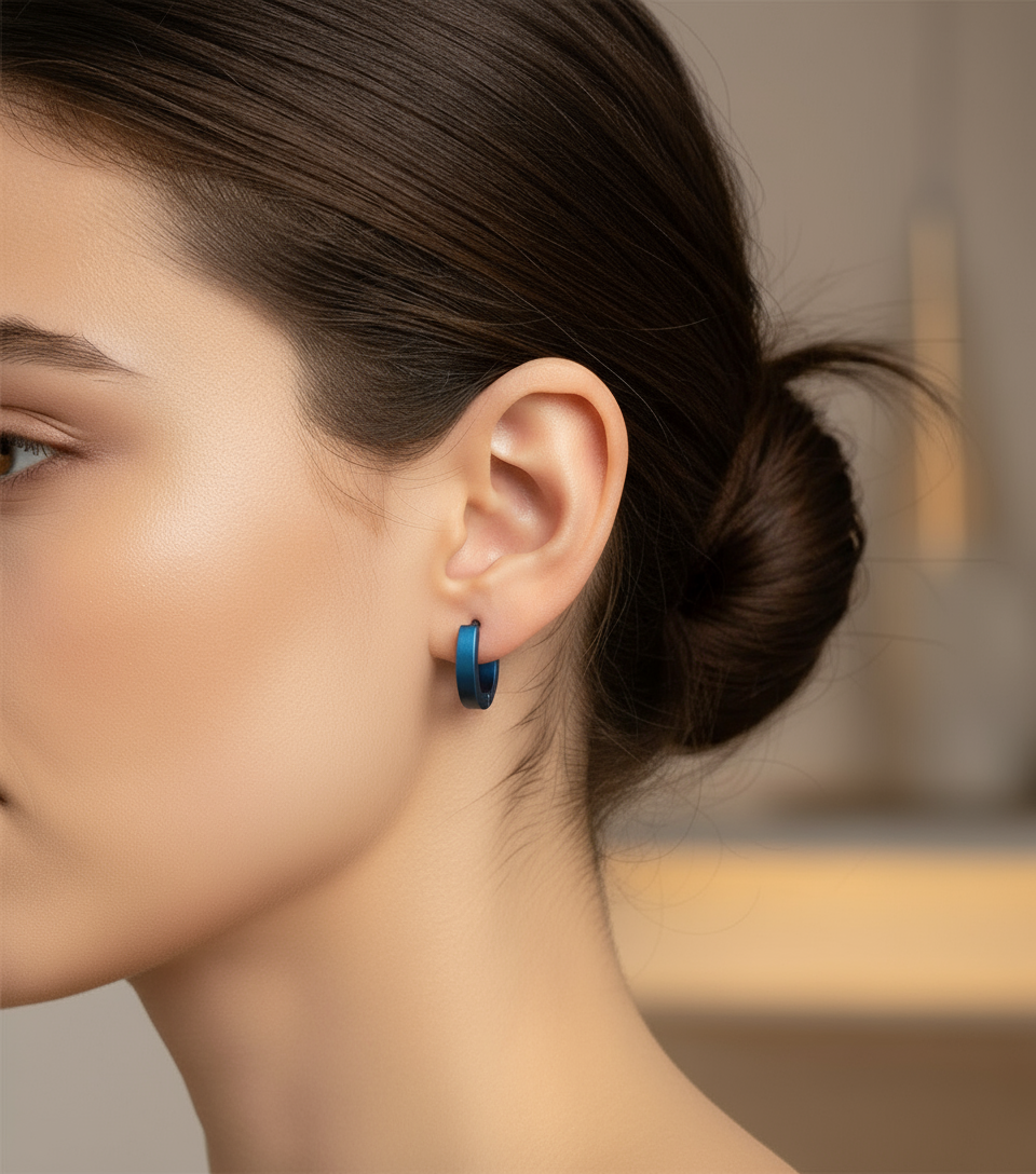 Aretes de aro en Azul Eléctrico 💙✨