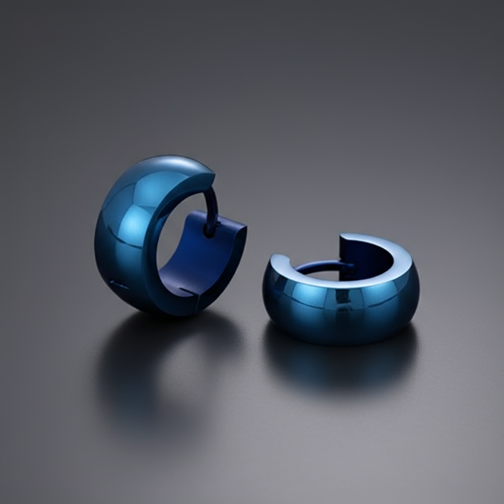 Aretes de aro en Azul Eléctrico 💙✨