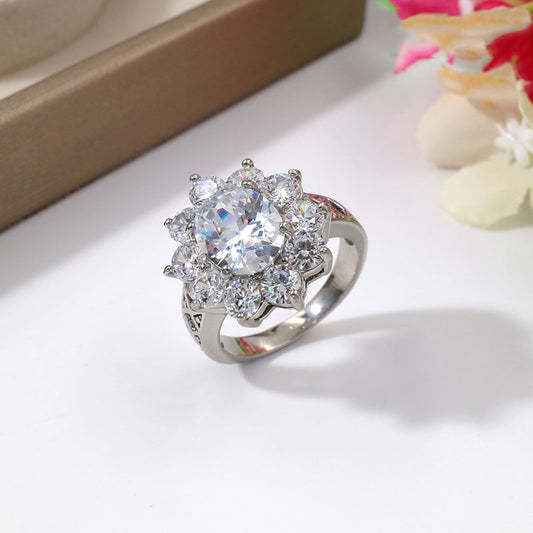 Anillo de circonia en flor✨