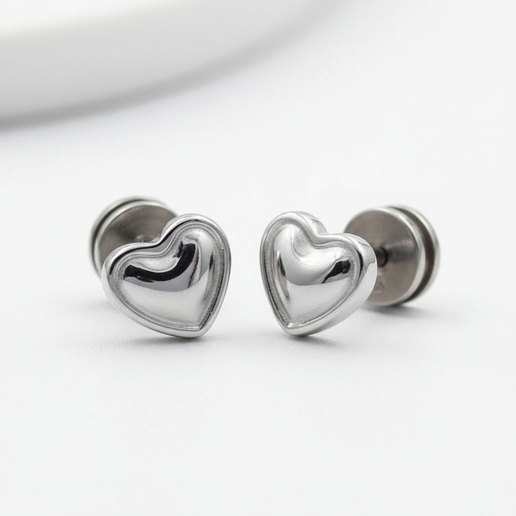 Aretes tipo Piercing de Corazón 💖✨