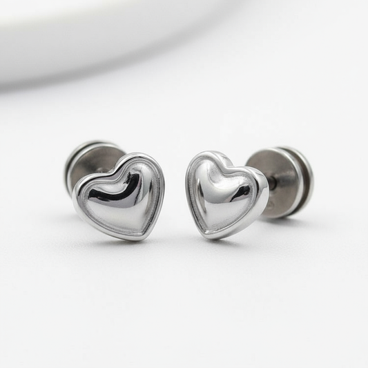 Aretes tipo Piercing de Corazón 💖✨