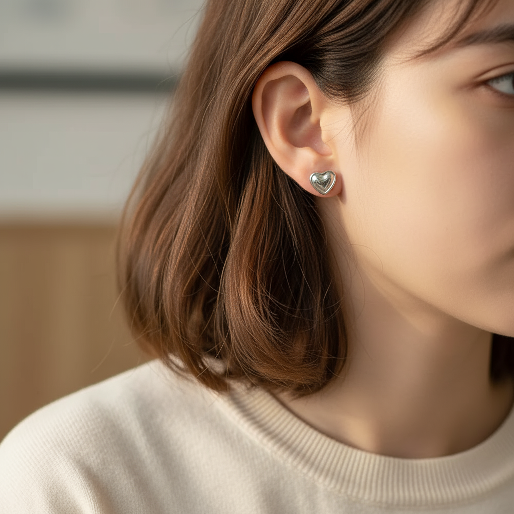 Aretes tipo Piercing de Corazón 💖✨