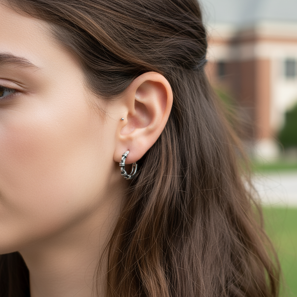 Aretes huggie diseño de Cadena delgada ⛓️✨