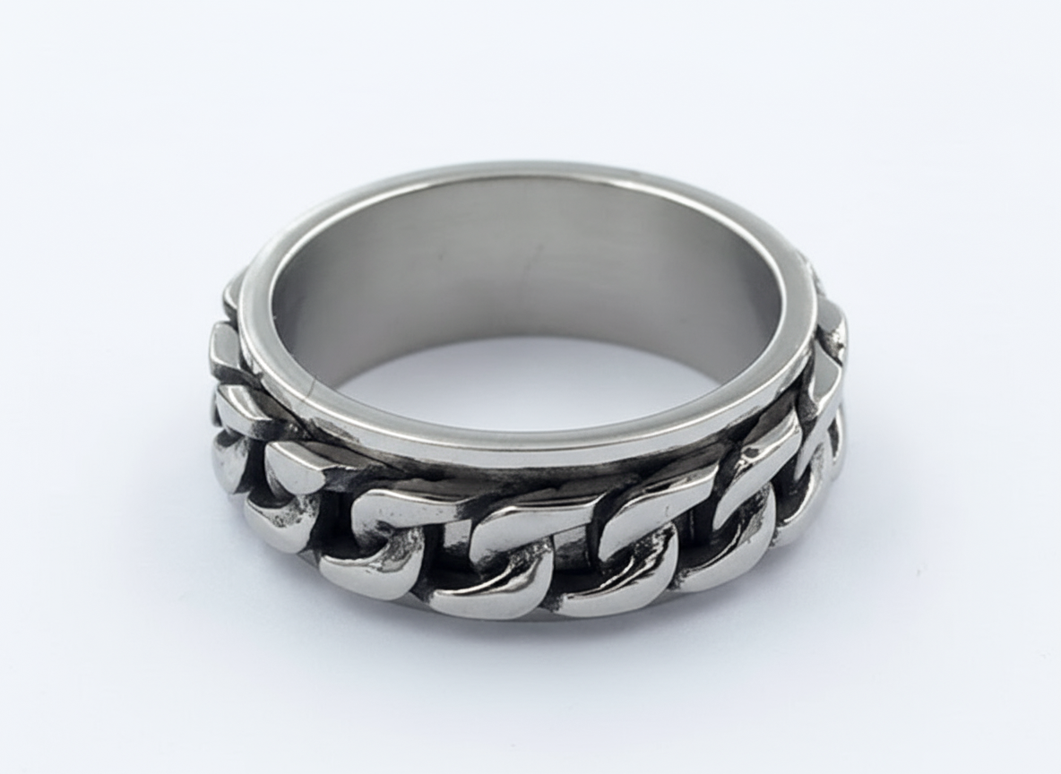 Anillo giratorio cadena Cubana ⛓️🔄