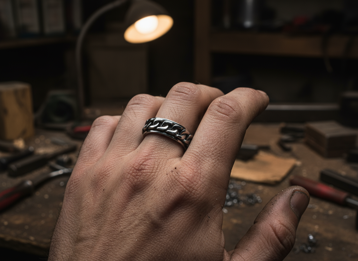 Anillo giratorio cadena Cubana ⛓️🔄