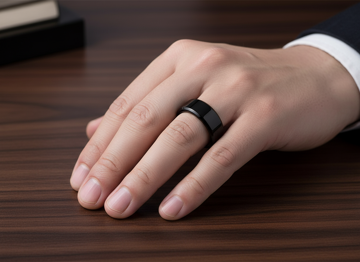 Anillo de banda ancha en acero Inoxidable