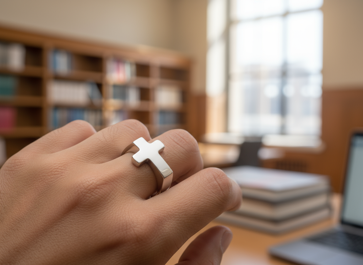 Anillo Cruz Minimalista ✝️✨