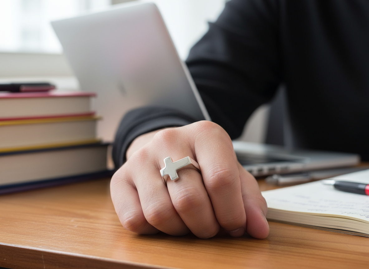 Anillo Cruz Minimalista ✝️✨