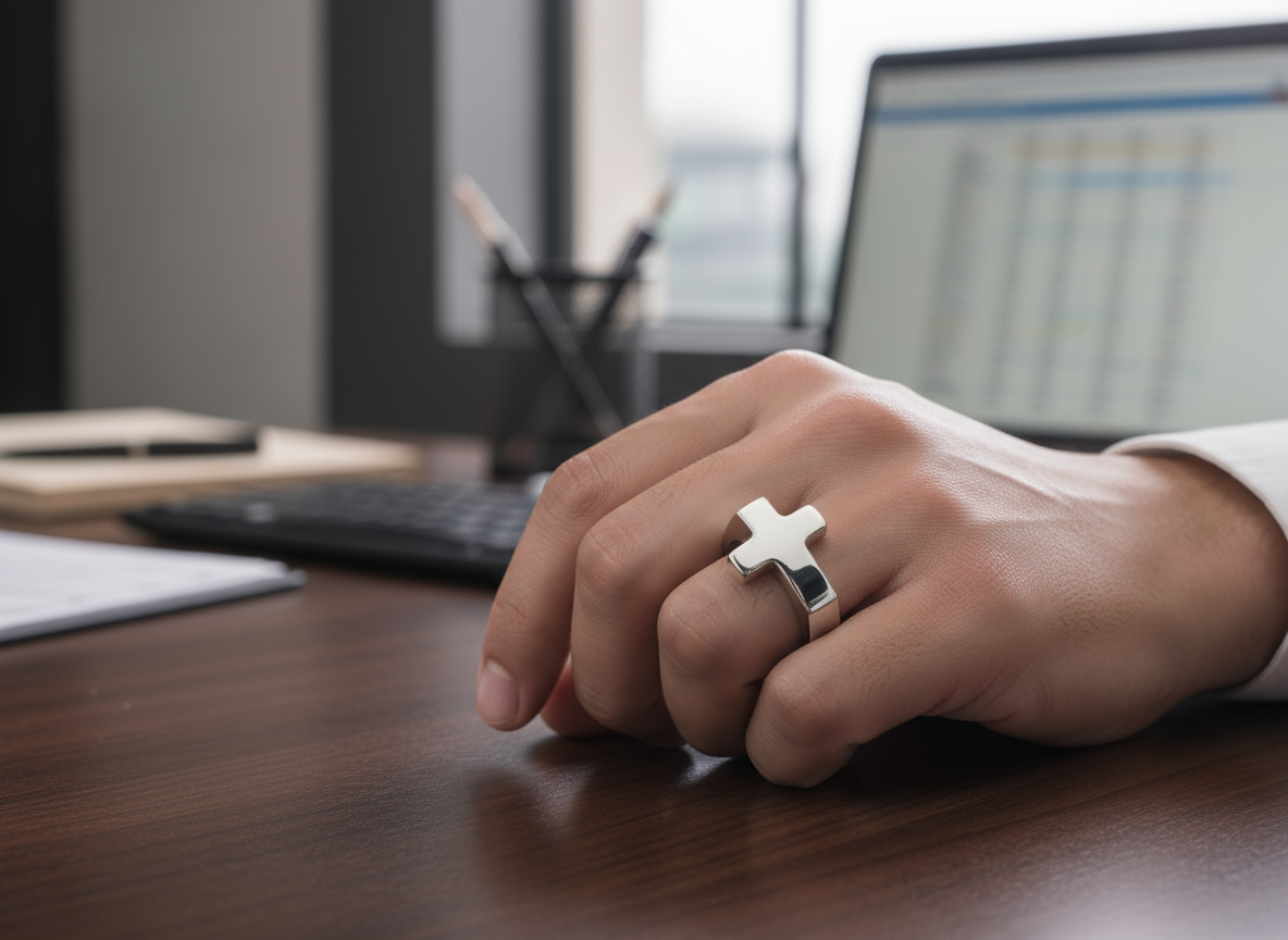 Anillo Cruz Minimalista ✝️✨