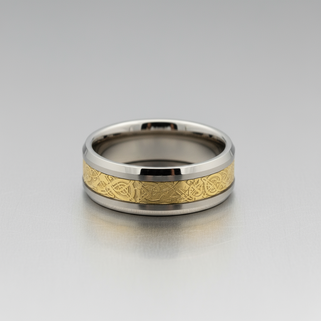 Anillo tungsteno con Nudo Celta