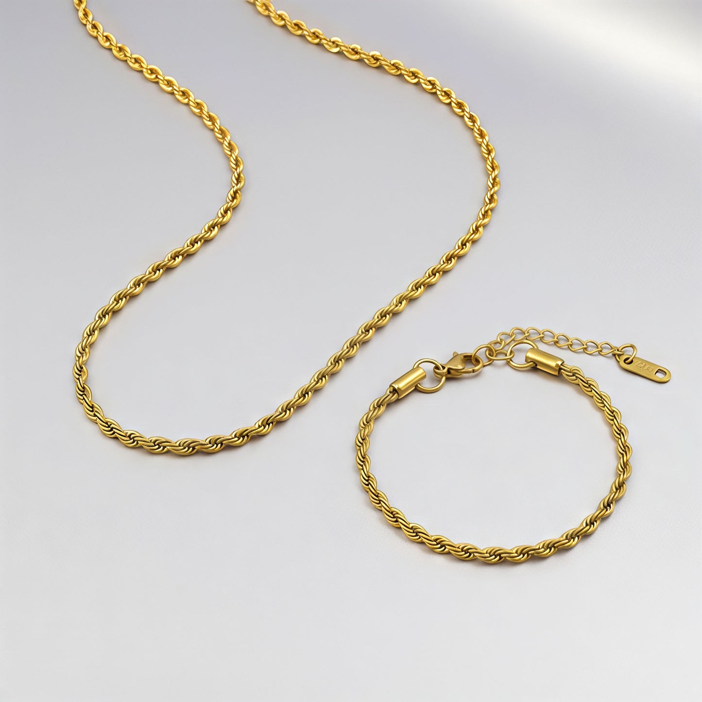 Set cadena y brazalete Cuerda Trenzada 3mm✨