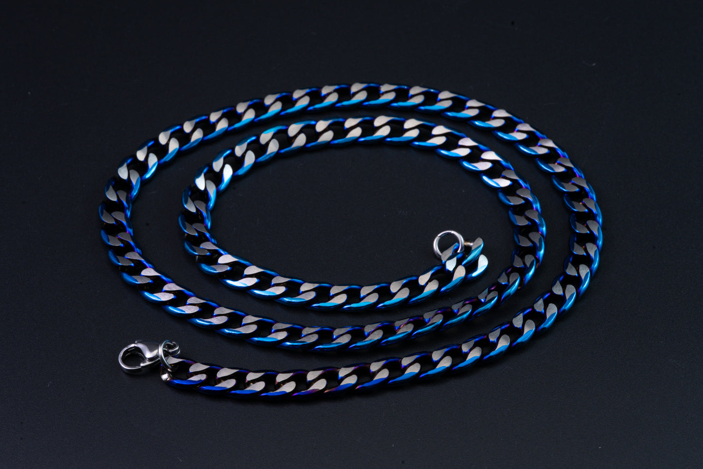 Set acero azul bicolor