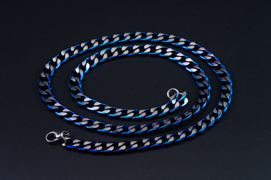 Set acero azul bicolor