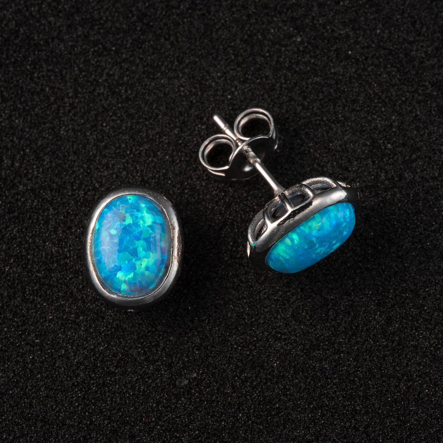 Aretes de ópalo en plata 925