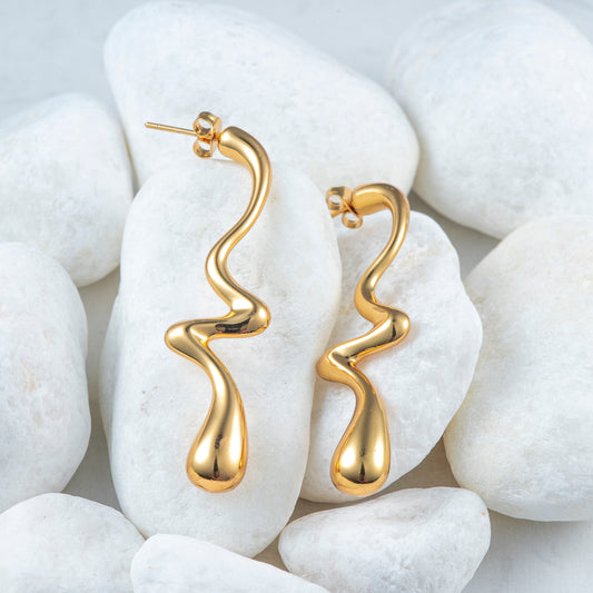 Arete acero "Dripping Gold"