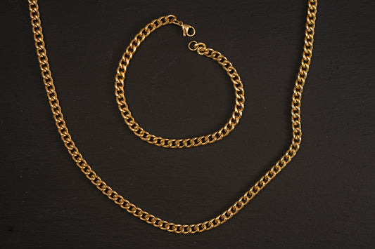 Set de acero Cubano dorado 5mm