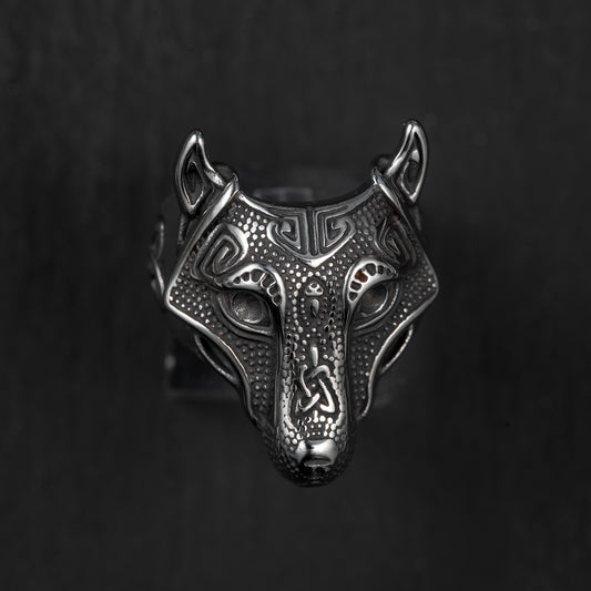 Anillo acero Lobo Fenrir