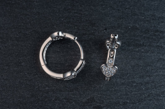 Argollas de Zamak delgadas doble corazon