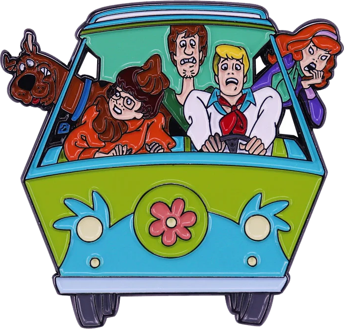 Pin Maquina del misterio con la banda. Scooby Doo.