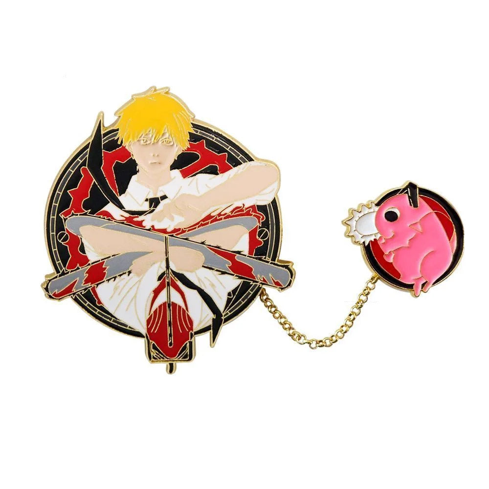 Pin Denji y Pochita - Chainsaw Man
