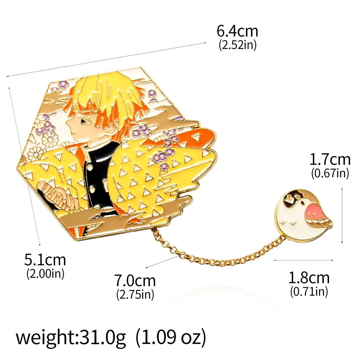 Pin Zenitsu Agatsuma - Demon Slayer doble