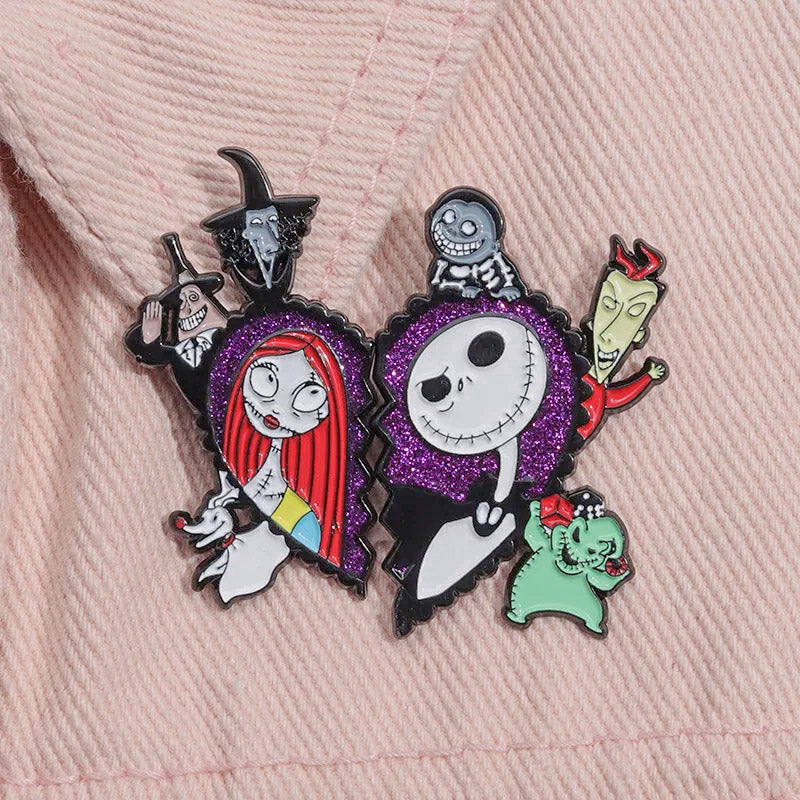 Pin pareja corazón, el extraño mundo de Jack - Halloween